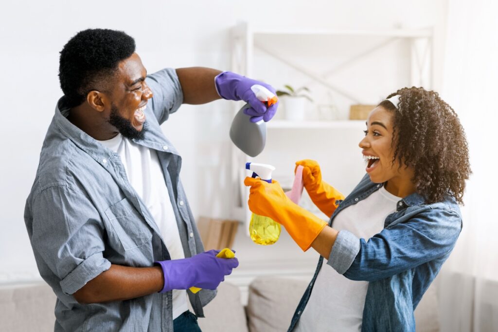 home cleaning together